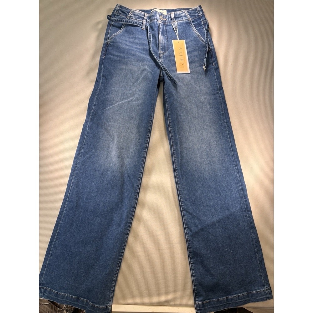 Risen High Rise Wide Leg Women's Jeans  Belted   7/28 Boho Cowgirl NEW WITH TAGS